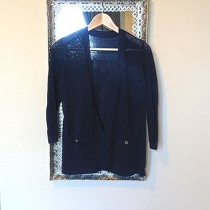 Karl Lagerfeld Navy Blue Knit Sweater